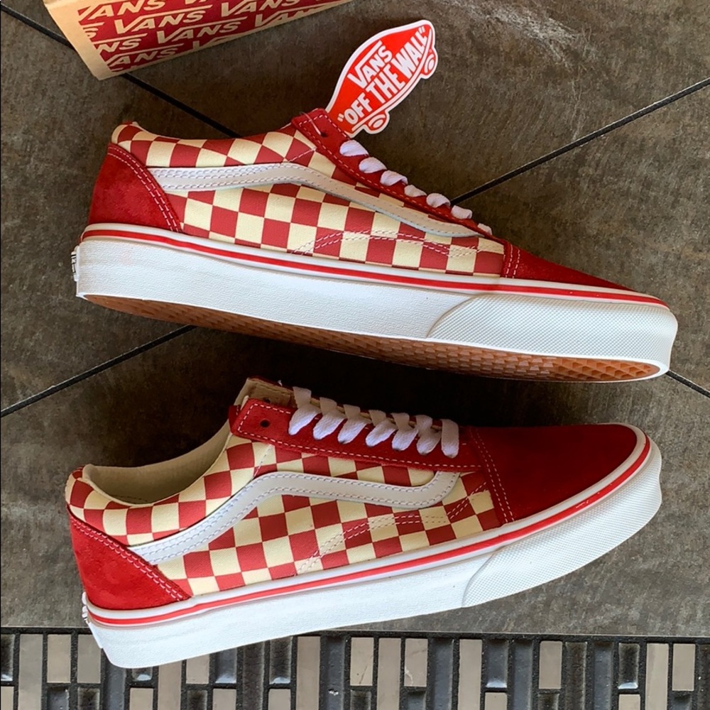 ••VANS OLD SKOOL PRIMARY CHECK Rng Red/White WMNS - Picture 13 of 16
